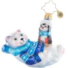 Christopher Radko Collectible> Perfect Polar Pals Gem Glass Christmas Ornament 1021406
