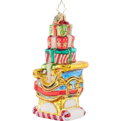 Christopher Radko Collectible> Piled-High Sleigh Glass Christmas Ornament 1021677