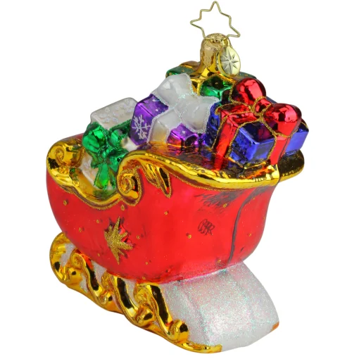 Christopher Radko Collectible> Sleigh Full Of Delights Glass Christmas Ornament 1019907