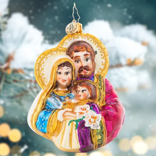 Christopher Radko Collectible> The Love Of A Family Glass Christmas Ornament 1021602