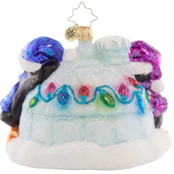 Christopher Radko Collectible></noscript> Welcome Home Igloo Glass Christmas Ornament 1021528