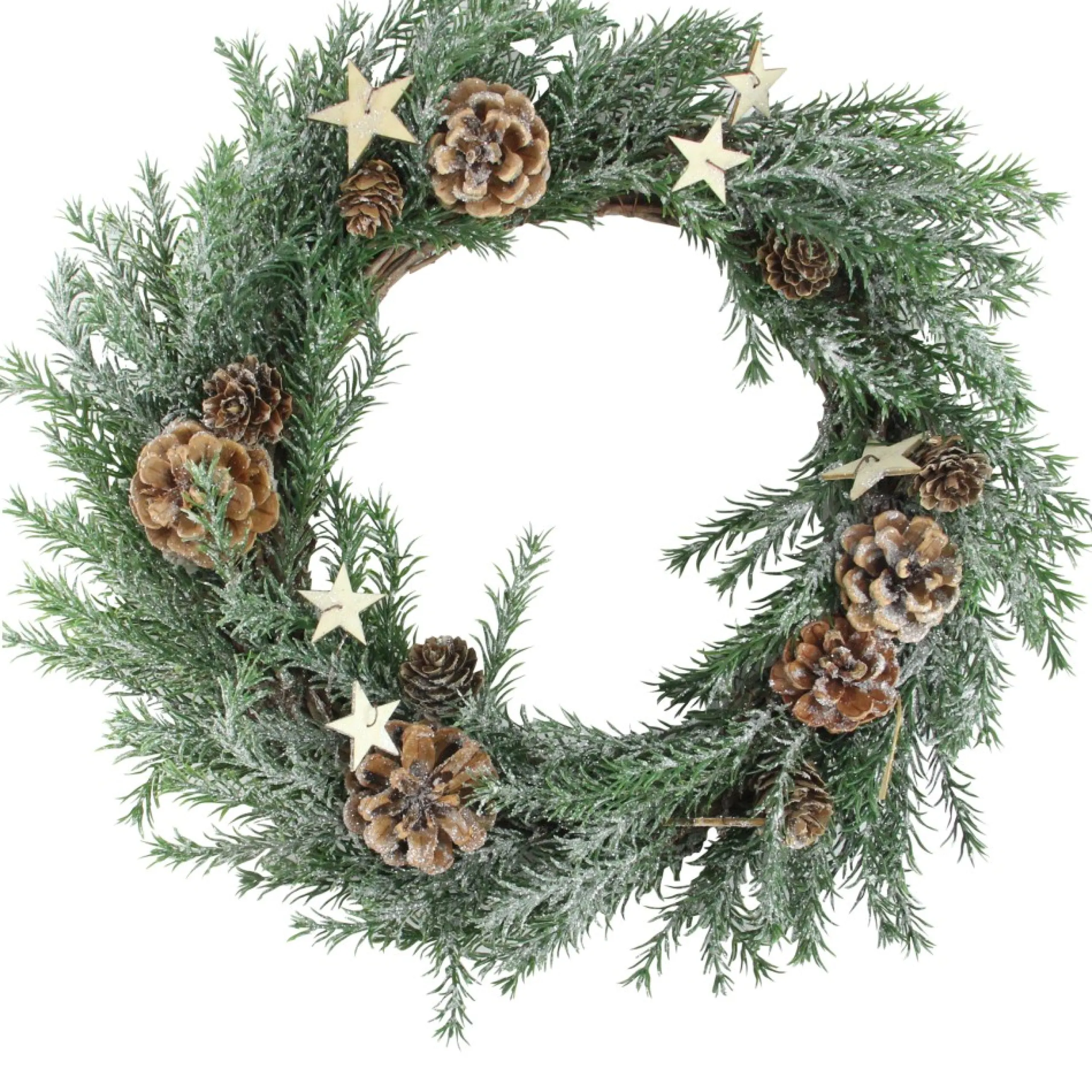 Traditional Pine Wreaths*Northlight Classic Pine With Pine Cones And Stars Artificial Christmas Wreath, 13-Inch, Unlit