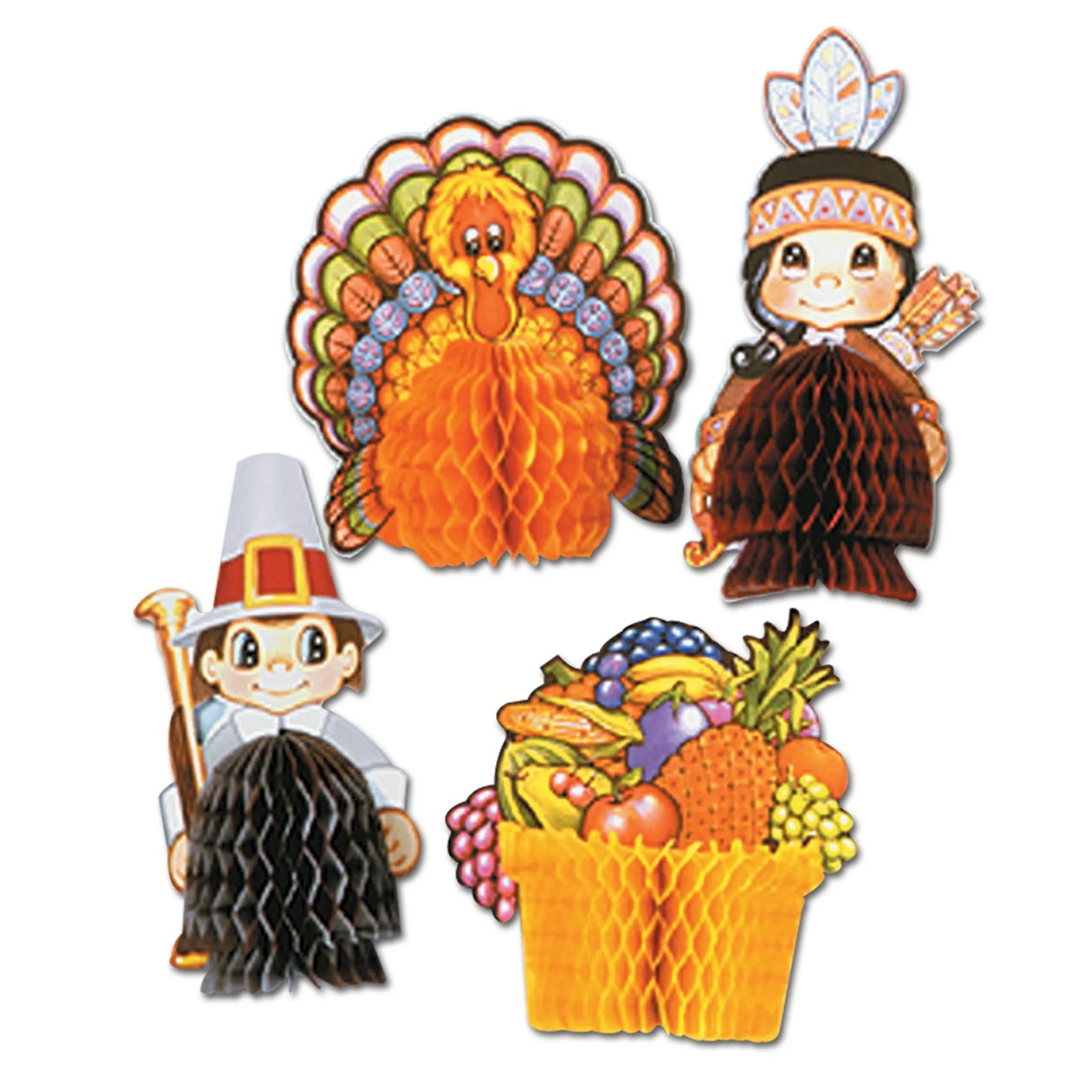 Beistle Club Pack Of 48 Assorted Playmates Thanksgiving Table Centerpiece Decorations 5"