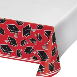 Party Central Club Pack Of 12 Black And Red School Spirit Theme Decorative Table Cover 102"