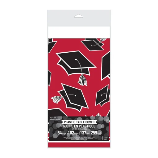 Party Central Club Pack Of 12 Black And Red School Spirit Theme Decorative Table Cover 102"