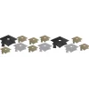 Party Central Club Pack Of 72 Black And Silver Graduation Mini Mortarboard Cutouts 8.5"