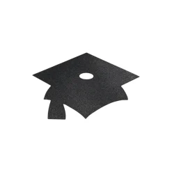 Party Central Club Pack Of 72 Black And Silver Graduation Mini Mortarboard Cutouts 8.5"
