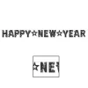 Beistle Club Pack Of 12 Black And White Prismatic Star "Happy New Year" Banners 8'