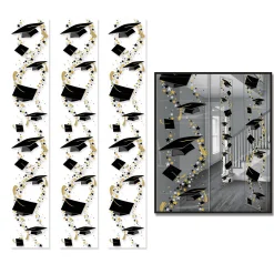 Party Central Club Pack Of 36 Black Graduation Caps Party Panels 6'