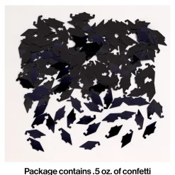 Party Central Club Pack Of 12 Black Mortarboard Cap Hat Shaped Graduation Day Celebration Confetti Bags 0.5 Oz.