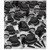 Beistle Club Pack Of 100 Black New Year Party Themed Hats With Feathered And Plumed Tiaras 9"