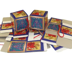 CC Christmas Decor Personalized>Club Pack Of 1440 Blue And Gold Trumpeting Angel Mini Gift Box Christmas Ornaments 2"