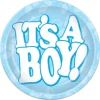 Party Central Club Pack Of 96 Blue And White Disposable "It's A Boy!" Paper Party Banquet Dessert Plates 7"