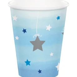 Party Central Club Pack Of 96 Blue And White Decorative "One Little Star" Hot Cold Cups 5.6"