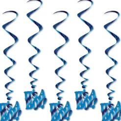 Party Central Club Pack Of 30 Blue 'It's A Boy' New Baby Spiral Whirls 36"