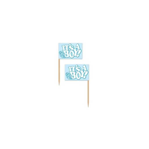 Party Central Club Pack Of 600 Blue "It's A Boy!" Food Decor Baby Shower Party Picks