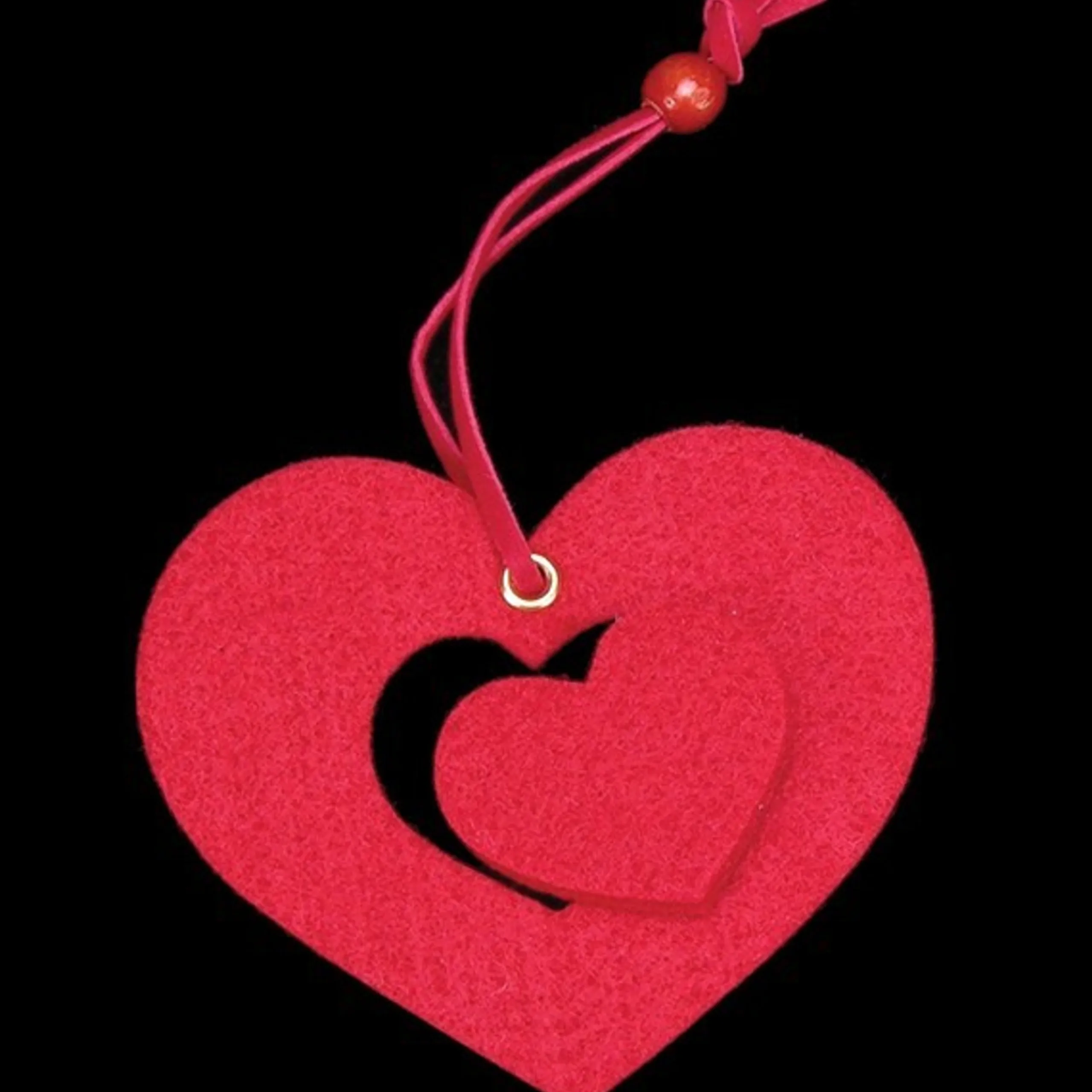 The Ribbon People Hearts>Club Pack Of 25 Bright Red Large Heart With Small Punch Out Felt Ornaments