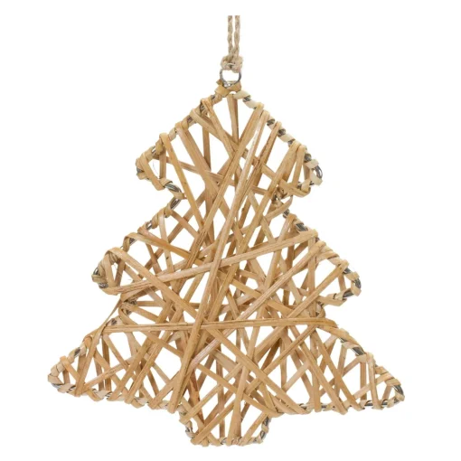 Melrose Stars>Club Pack Of 12 Brown Woven Rattan Star And Tree Christmas Ornaments 6"