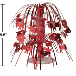 Party Central Club Pack Of 12 Classic Red And White Graduation Mini Cascade Party Centerpieces 8.5"