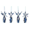 CC Christmas Decor Angels & Cherubs>Club Pack Of 24 Clear Icy Assorted Christmas Praising Angel Ornaments 4"