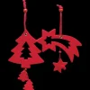 The Ribbon People Stars>Club Pack Of 18 Elegant Red Tree And Shooting Star Felt Ornaments