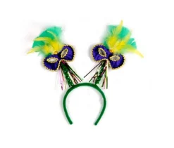 Party Central Club Pack Of 12 Feathered Bopper Mardi Gras Headband Costume Accessories - One Size