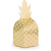 Party Central Club Pack Of 48 Glittering Gold And Foil Stamped Pineapple Decorative Favor Boxes 10.5"