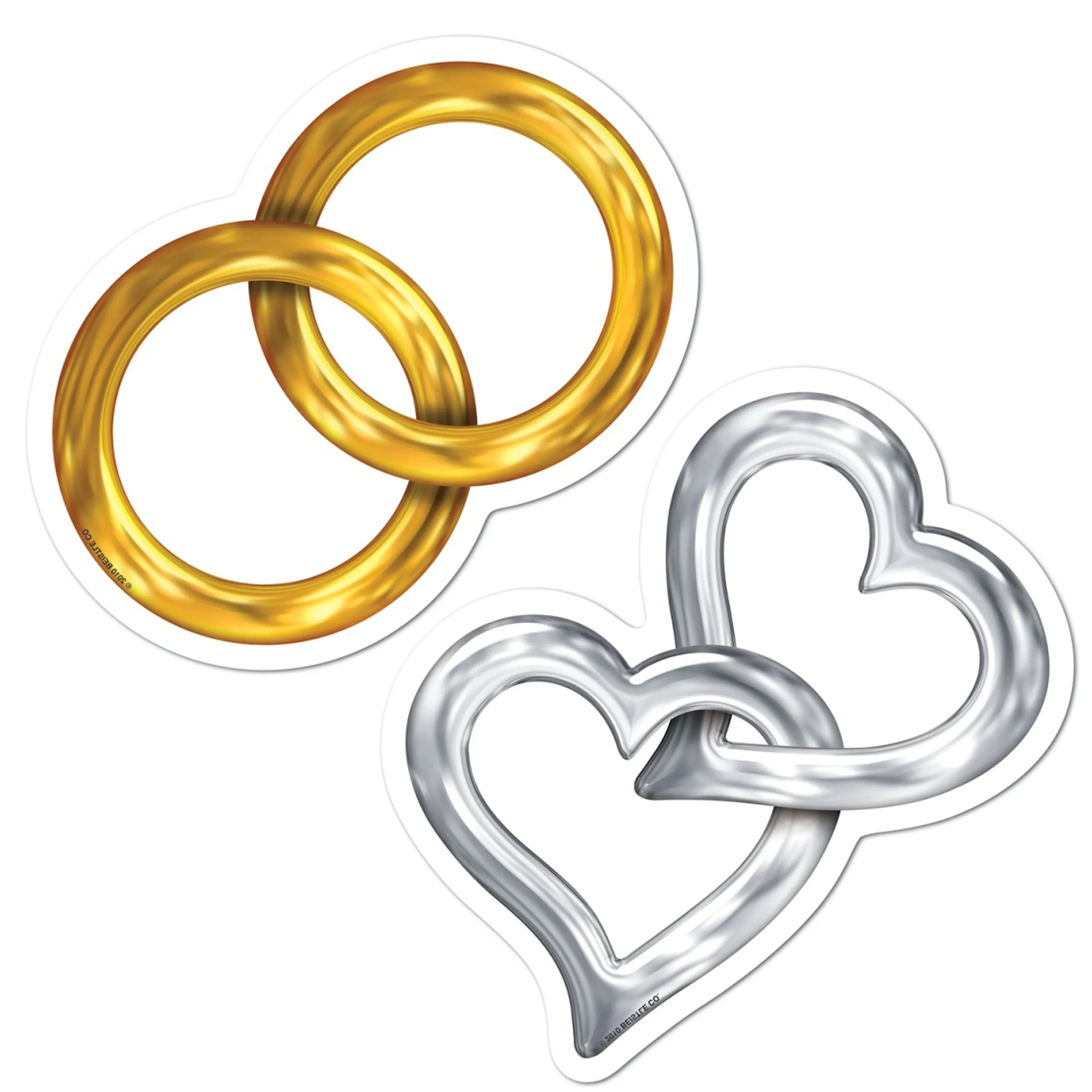 Party Central Club Pack Of 240 Gold Rings And Silver Hearts Mini Wedding Cutout Party Decors 5"