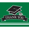 Party Central Club Pack Of 75 Green And Black 'Thank You' Rectangular Invitations 9"