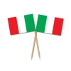 Party Central Club Pack Of 12 Green And Red Striped Italian Flag Food Or Drink Decoration Party Picks 2.5"
