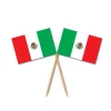 Party Central Club Pack Of 12 Green And Red Striped Mexican Flag Food Or Drink Decoration Party Picks 2.5"
