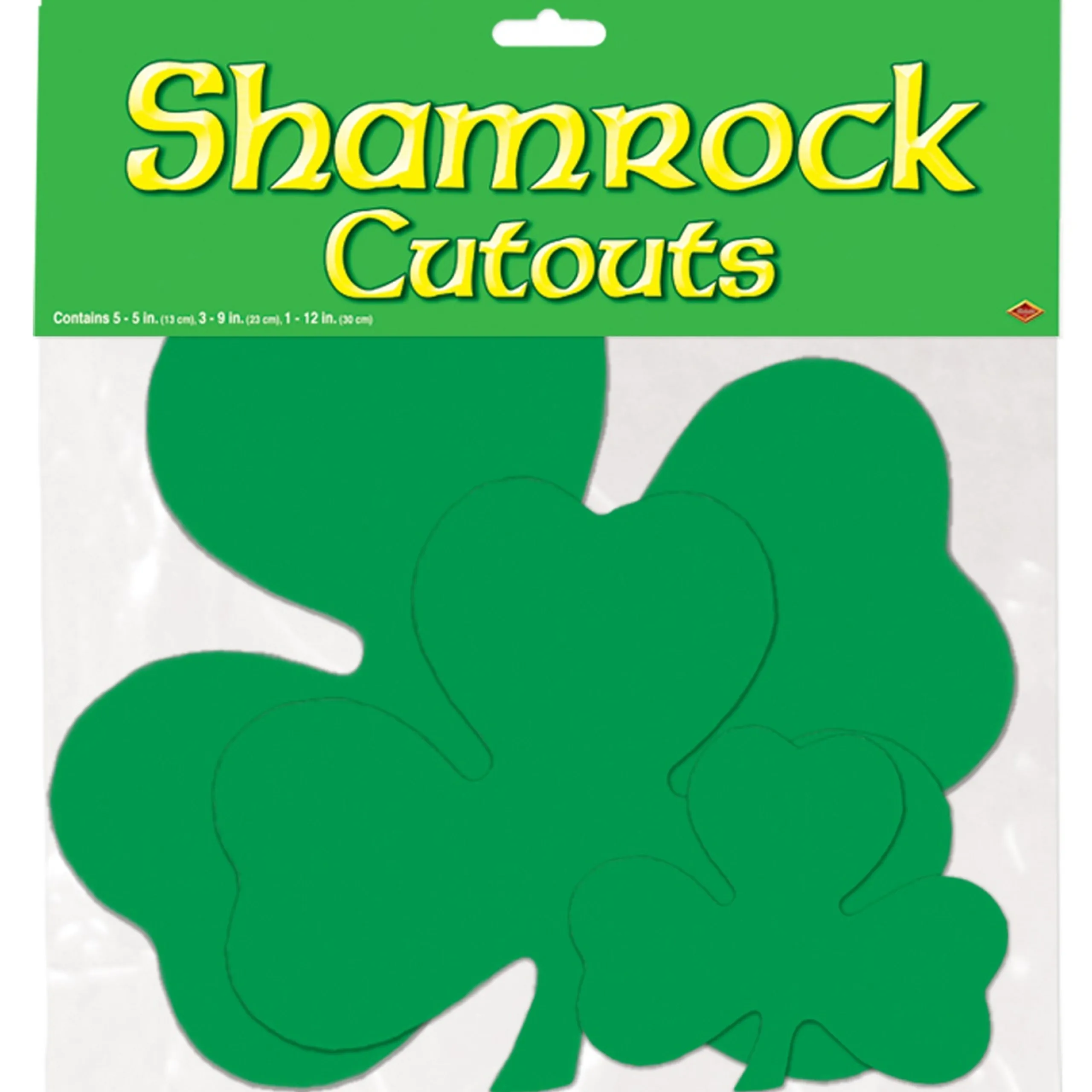 Party Central Club Pack Of 24 Green Solid Shamrock St. Patrick's Day Cutouts 12"