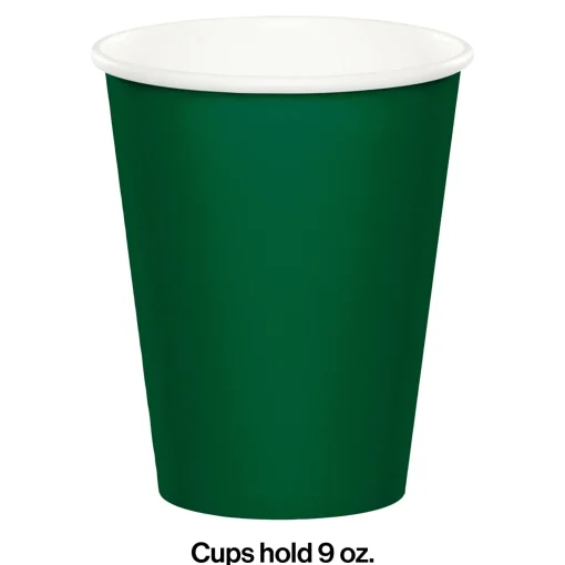 Party Central Club Pack Of 240 Hunter Green Disposable Paper Drinking Party Tumbler Cups 9Oz.