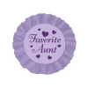 Party Central Club Pack Of 12 Lavender And Purple Round ''Favorite Aunt'' Buttons Party Favors 3.5''