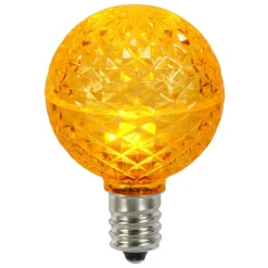 Vickerman Club Pack Of 25 Led G50 Amber Yellow Replacement Christmas Light Bulbs -E17 Base