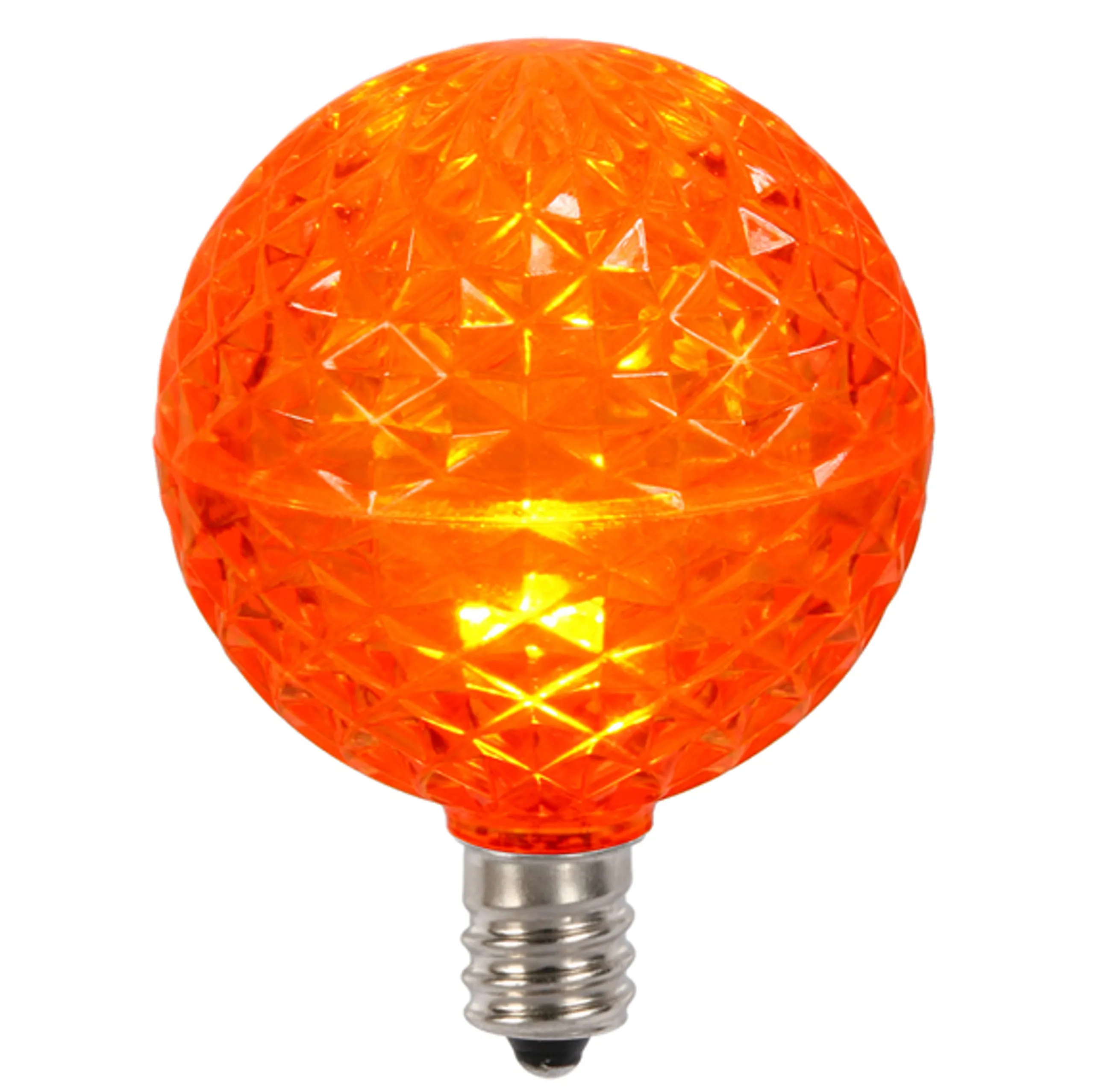 Vickerman Club Pack Of 25 Led G50 Orange Replacement Christmas Light Bulbs - E12 Base