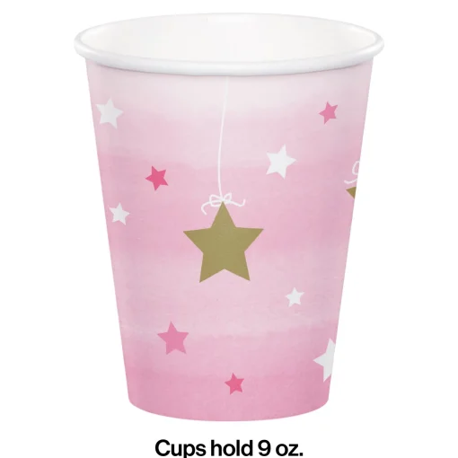 Party Central Club Pack Of 96 Pink And White Disposable Drinking Party Tumbler Cups 9 Oz.