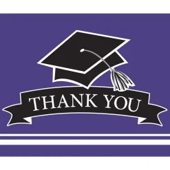 Party Central Club Pack Of 75 Purple And Black 'Thank You' Decorative School Spirit Notes 9.25"