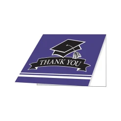 Party Central Club Pack Of 75 Purple And Black 'Thank You' Decorative School Spirit Notes 9.25"
