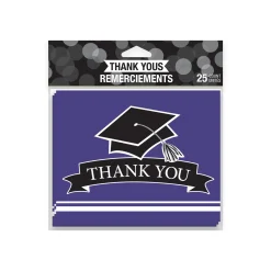 Party Central Club Pack Of 75 Purple And Black 'Thank You' Decorative School Spirit Notes 9.25