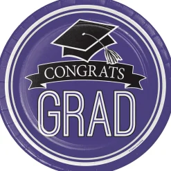 Party Central Club Pack Of 180 Purple And Black School Spirit Luncheon Plates 7"