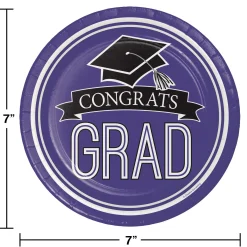 Party Central Club Pack Of 180 Purple And Black School Spirit Luncheon Plates 7"