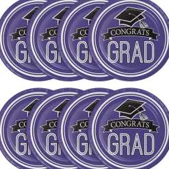 Party Central Club Pack Of 180 Purple And Black School Spirit Luncheon Plates 7