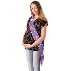 Party Central Club Pack Of 6 Purple And White "Mom To Be" Sashes 33"