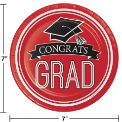 Party Central Club Pack Of 180 Red And Black School Spirit Disposable Luncheon Plates 7"