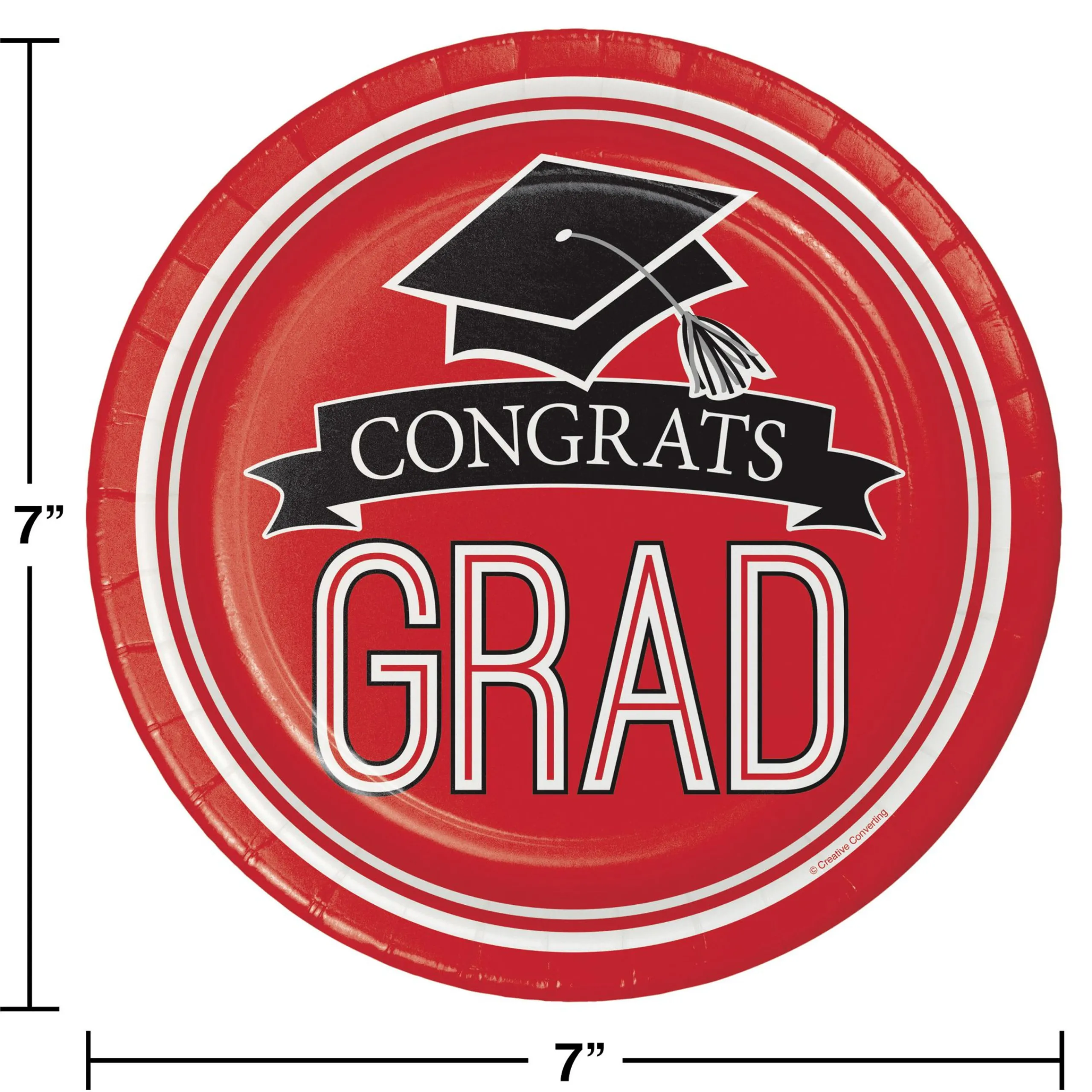 Party Central Club Pack Of 180 Red And Black School Spirit Disposable Luncheon Plates 7"