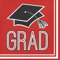 Party Central Club Pack Of 360 Red And Black 2-Ply School Spirit Beverage Disposable Party Napkins 5"