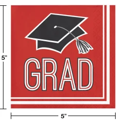 Party Central Club Pack Of 360 Red And Black 2-Ply School Spirit Beverage Disposable Party Napkins 5"