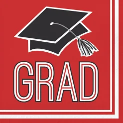 Party Central Club Pack Of 360 Red And Black 2-Ply "Grad" Disposable Party Napkins 5"