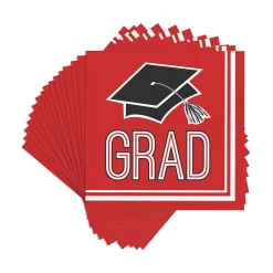 Party Central Club Pack Of 360 Red And Black 2-Ply "Grad" Disposable Party Napkins 5"